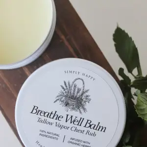 Simply Happy ~ Breathe Well Balm ~ Grass-fed Tallow
